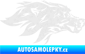 Samolepka Pes 127 pravá hlava Ultra Metalic bílá
