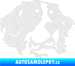 Samolepka Pes 131 pravá bernský salašnický pes Ultra Metalic bílá