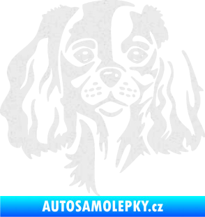 Samolepka Pes 132 levá Cavalier king Charles spaniel Ultra Metalic bílá