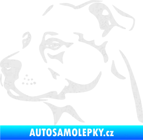 Samolepka Pes 134 levá Stafordširský bulteriér Ultra Metalic bílá