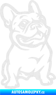 Samolepka Pes 139 pravá francouzský buldoček Ultra Metalic bílá