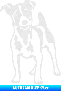 Samolepka Pes 144 levá Jack Russel terier Ultra Metalic bílá