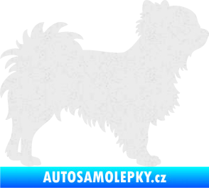 Samolepka Pes 156 pravá čivava Ultra Metalic bílá