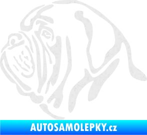 Samolepka Pes 163 levá bordeauxská doga Ultra Metalic bílá