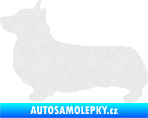 Samolepka Pes 164 levá Welsh Corgi Pembroke Ultra Metalic bílá