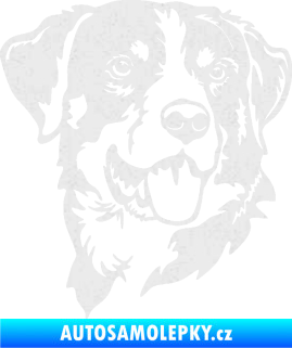Samolepka Pes 197 pravá Appenzellský salašnický pes Ultra Metalic bílá