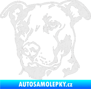 Samolepka Pes 198 pitbull levá Ultra Metalic bílá