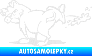 Samolepka Pes čůrá levá Ultra Metalic bílá