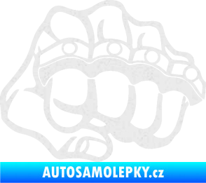 Samolepka Pěst boxer pravá Ultra Metalic bílá