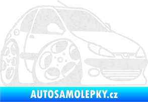 Samolepka Peugeot 206 karikatura pravá Ultra Metalic bílá