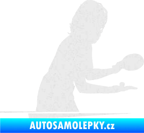 Samolepka Ping pong 005 pravá Ultra Metalic bílá