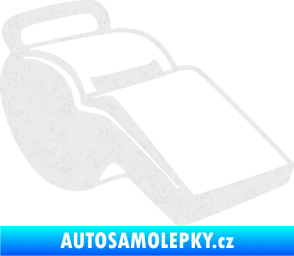 Samolepka Píšťalka 001 pravá Ultra Metalic bílá