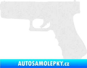 Samolepka Pistole 001 levá Ultra Metalic bílá