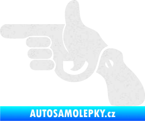 Samolepka Pistole 002 levá han gun Ultra Metalic bílá
