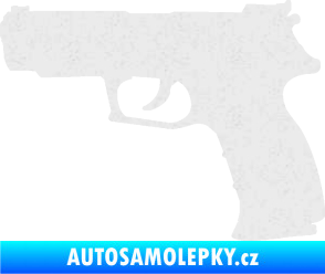 Samolepka Pistole 003 levá Ultra Metalic bílá