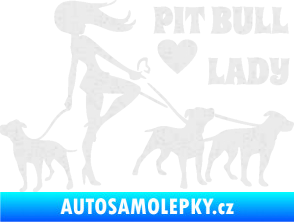 Samolepka Pit Bull lady pravá Ultra Metalic bílá