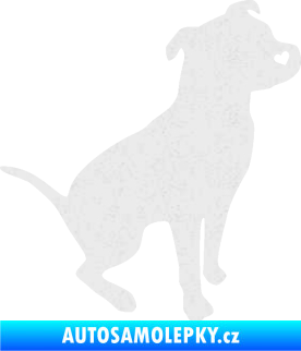Samolepka Pitbull 005 pravá Ultra Metalic bílá