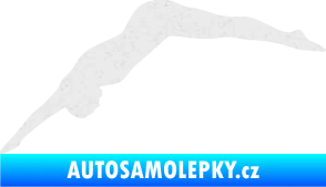 Samolepka Plavání 003  levá skok do vody Ultra Metalic bílá
