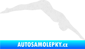 Samolepka Plavání 003  pravá skok do vody Ultra Metalic bílá