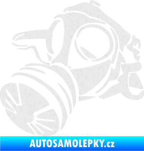 Samolepka Plynová maska levá Ultra Metalic bílá