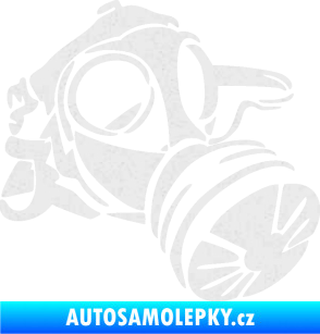 Samolepka Plynová maska pravá Ultra Metalic bílá