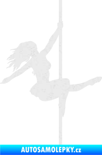 Samolepka Pole dance 001 pravá tanec na tyči Ultra Metalic bílá