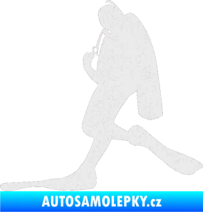 Samolepka Potápěč 007 levá Ultra Metalic bílá