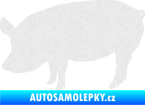 Samolepka Prase 001 levá Ultra Metalic bílá