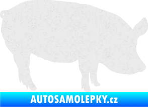Samolepka Prase 001 pravá Ultra Metalic bílá