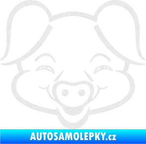 Samolepka Prase 003 veselý čuník Ultra Metalic bílá