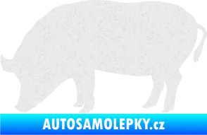 Samolepka Prase 004 levá Ultra Metalic bílá