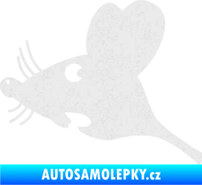 Samolepka Překvapená myš levá Ultra Metalic bílá