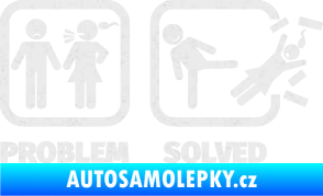 Samolepka Problem? Solved 001 Ultra Metalic bílá
