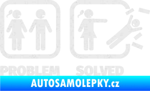 Samolepka Problem? Solved 002 Ultra Metalic bílá