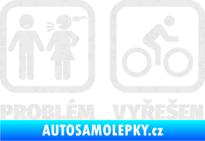 Samolepka Problém? Vyřešen 004 Ultra Metalic bílá