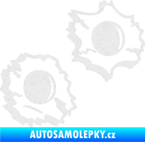 Samolepka Průstřely 001 pravá Ultra Metalic bílá