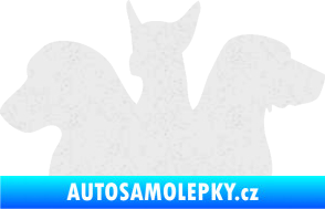 Samolepka Psi 001 levá skupinka Ultra Metalic bílá