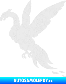 Samolepka Pták Fénix 001 levá Ultra Metalic bílá