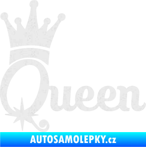 Samolepka Queen 002 s korunkou Ultra Metalic bílá