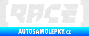 Samolepka Race nápis Ultra Metalic bílá