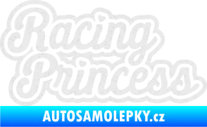 Samolepka Racing princess nápis Ultra Metalic bílá