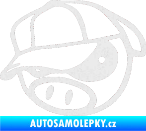 Samolepka Rally pig 003 levá Ultra Metalic bílá