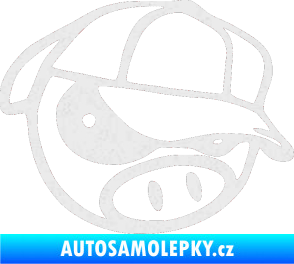 Samolepka Rally pig 003 pravá Ultra Metalic bílá