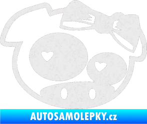 Samolepka Rally pig girl pravá Ultra Metalic bílá