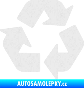 Samolepka Recyklace 001 symbol Ultra Metalic bílá