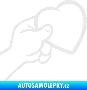 Samolepka Ruka se srdíčkem pravá Ultra Metalic bílá
