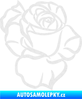 Samolepka Růže 006 pravá Ultra Metalic bílá