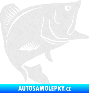 Samolepka Ryba 009 pravá Ultra Metalic bílá