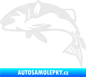 Samolepka Ryba 010 levá Ultra Metalic bílá