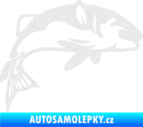 Samolepka Ryba 010 pravá Ultra Metalic bílá